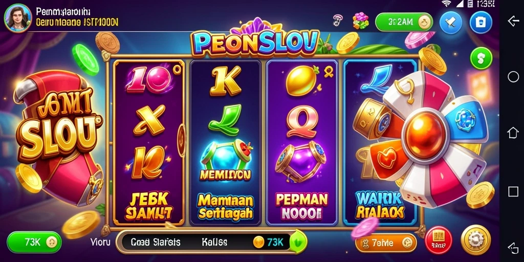 Screenshot menunjukkan gameplay Slot yang menarik dan berwarna-warni.