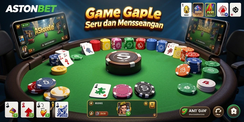 Gameplay seru Gaple di ASTONBET dengan interaksi menarik.