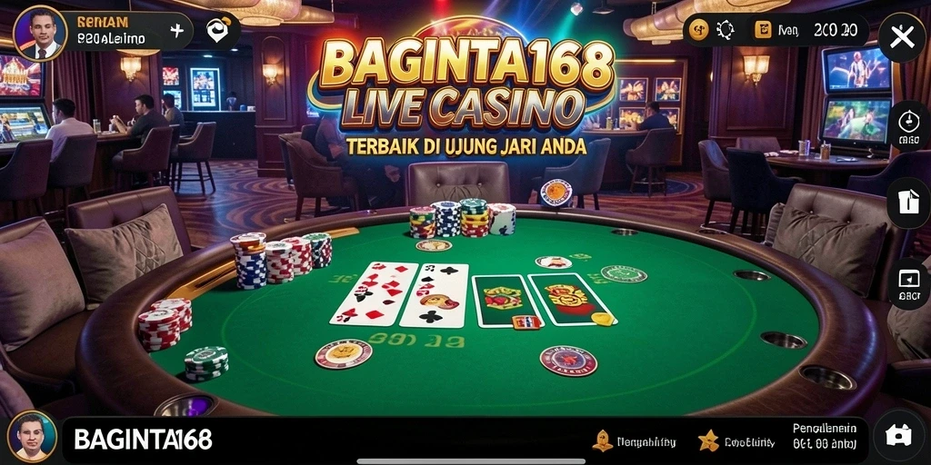 Tampilan gameplay Live Casino yang seru dan interaktif di BAGINTA168.