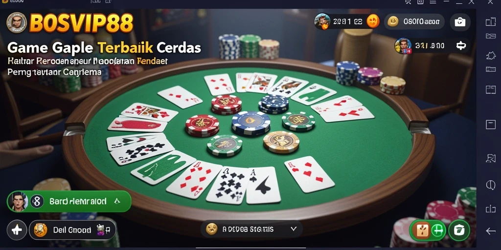 Tampilan gameplay Gaple yang seru dan interaktif di BOSVIP88.
