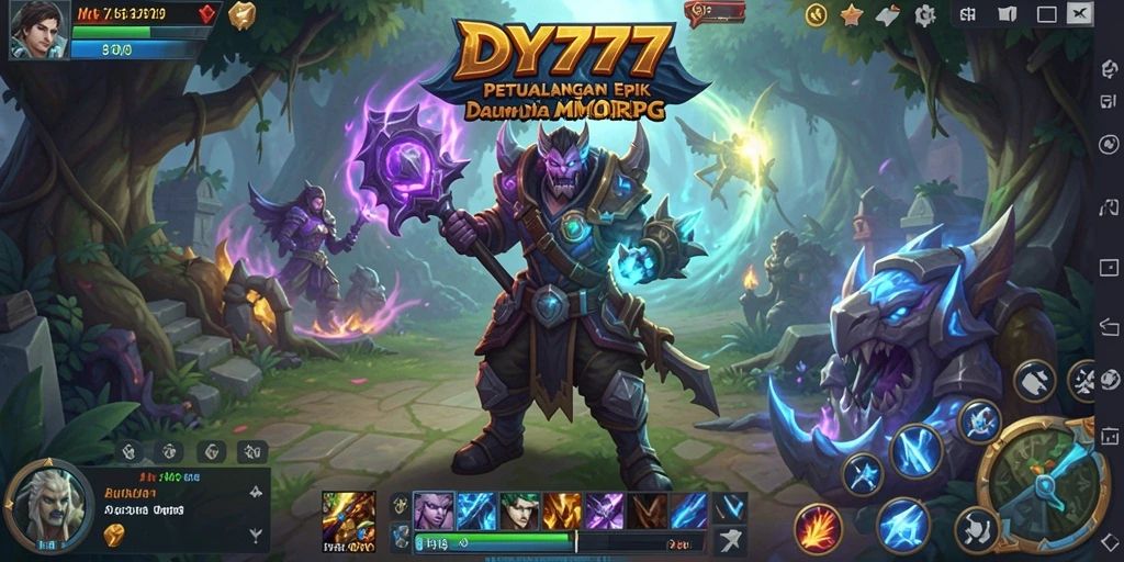 Tampilan gameplay dari DY777 yang menarik dalam dunia MMORPG.
