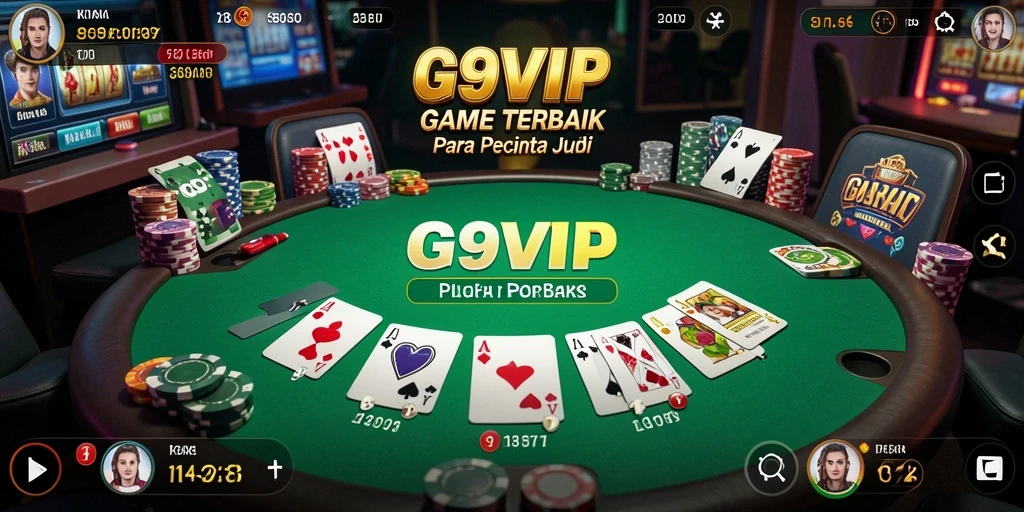 Tampilan gameplay Poker yang mendebarkan di G9VIP.