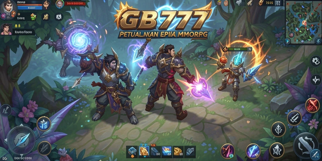 Tampilan menarik dari gameplay MMORPG di GB777.