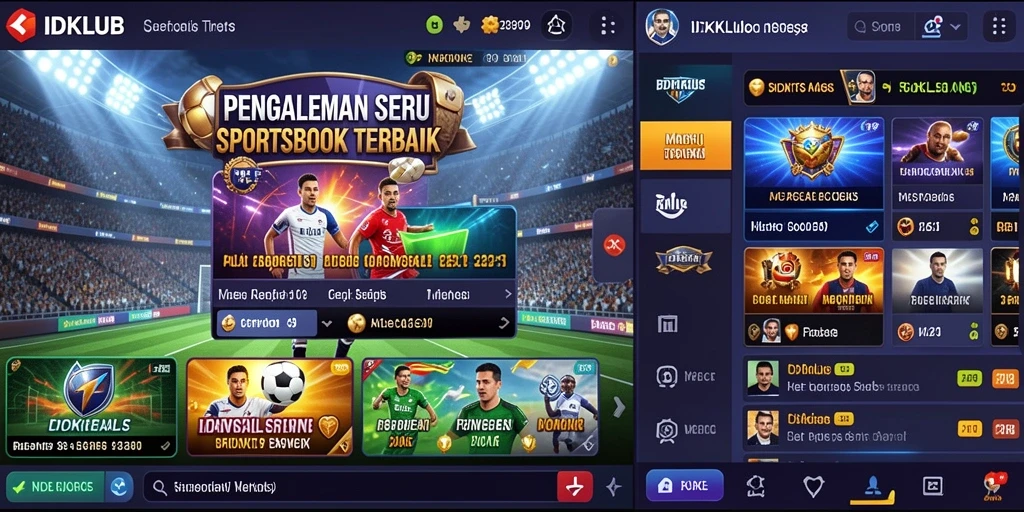 Tangkapan layar utama IDKLUB menunjukkan fitur taruhan olahraga yang dinamis.