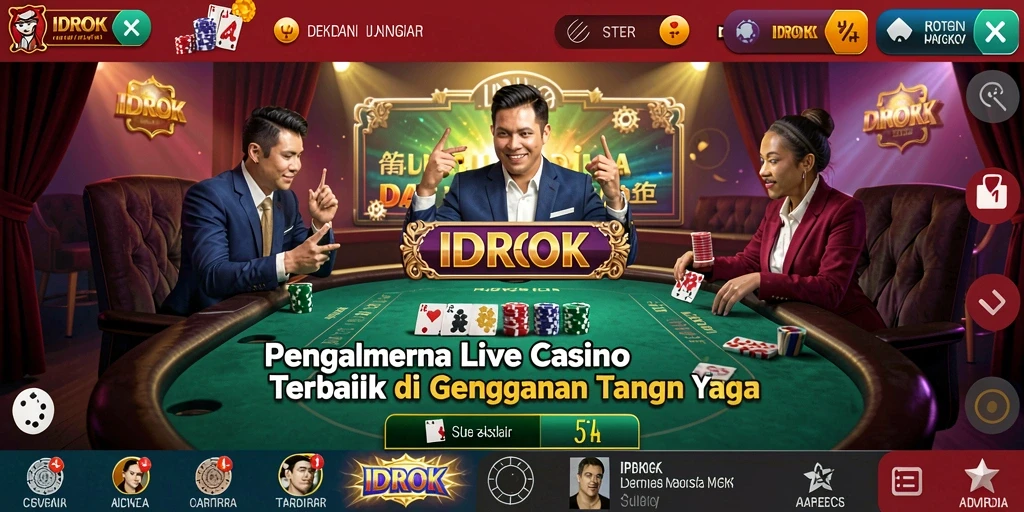 Tampilan gameplay Live Casino yang menarik dan interaktif di IDROK.