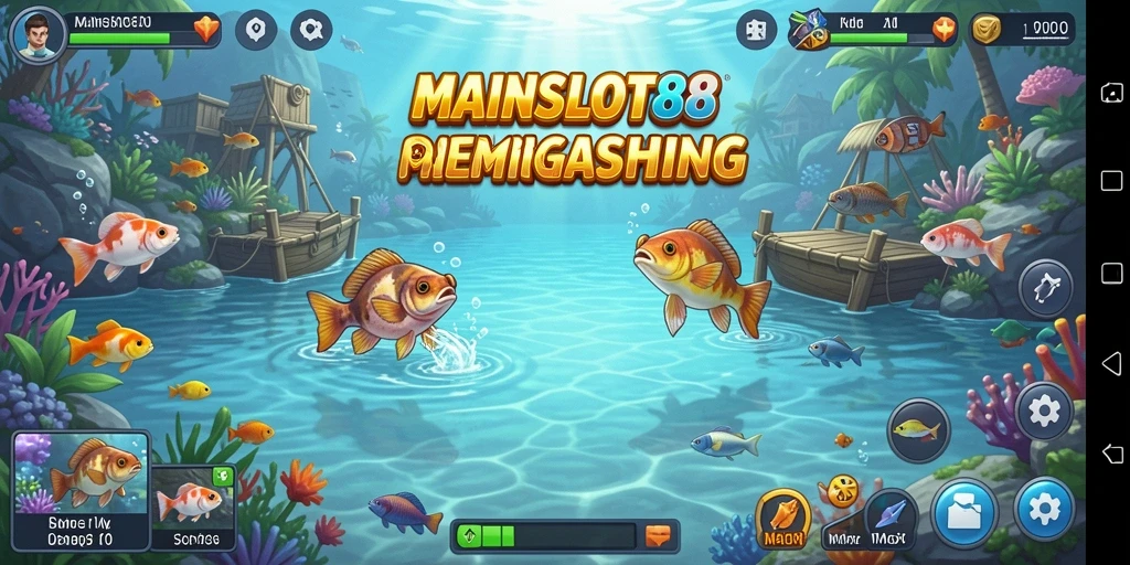 Tangkapan ikan beraneka ragam dalam gameplay memancing yang seru.