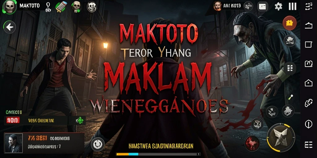 Screenshot gameplay MAKTOTO dengan suasana horror yang mencekam.