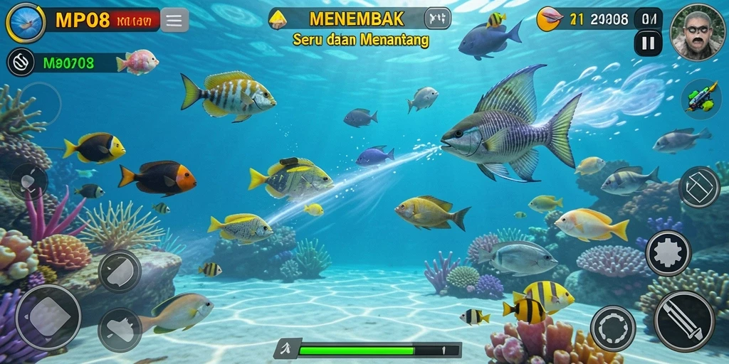 Gameplay seru Tembak Ikan dengan grafik memukau.