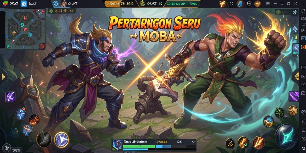 Tampilan gameplay seru dari OKJKT dengan pertarungan yang intens.