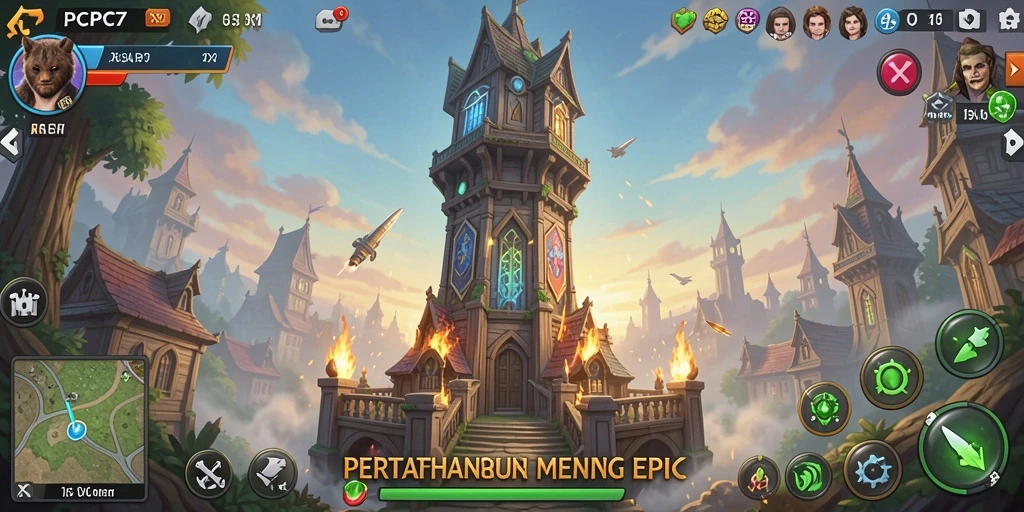 Tampilan gameplay PCPC7 yang menarik dalam kategori Tower Defense.