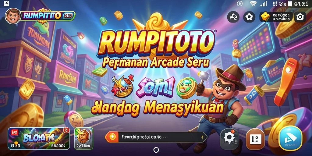 Screenshot utama RUMPITOTO menampilkan gameplay seru dan penuh warna.