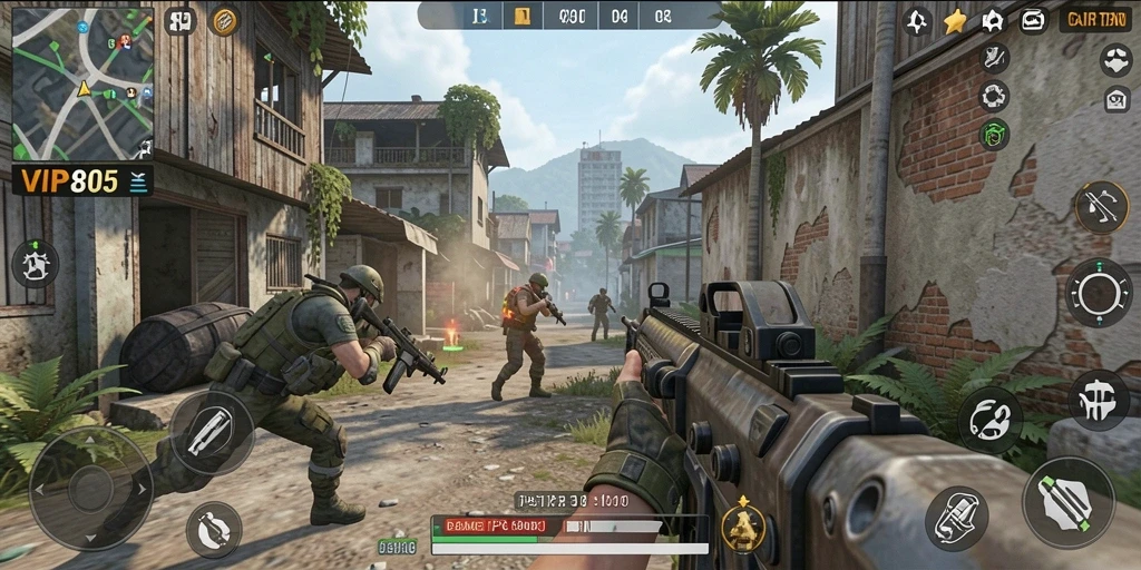 Tampilan gameplay TPS yang mendebarkan di VIP805.