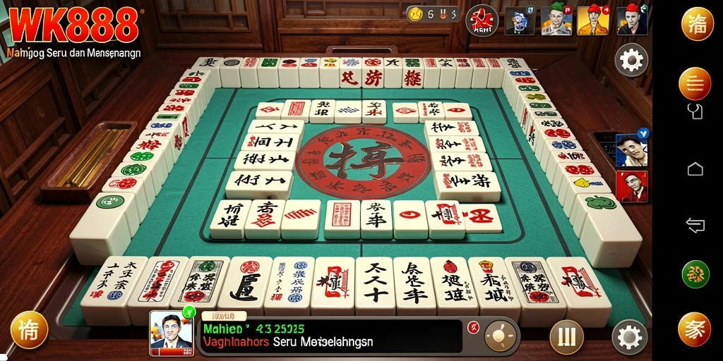 Tampilan screenshot gameplay Mahjong yang mendebarkan di WK888.